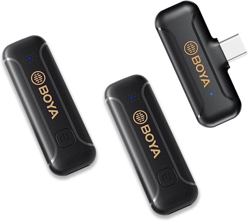 BOYA BY WM3T2 U2 Microphone cravate sans fil USB C pour Smartphone et Tablette