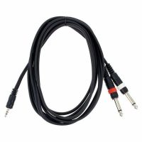 Câble Mini Jack TRS 3,5 mm mâle vers 2*Jack TS 6,3 mm mâle 1,5 mètres YRK 2015