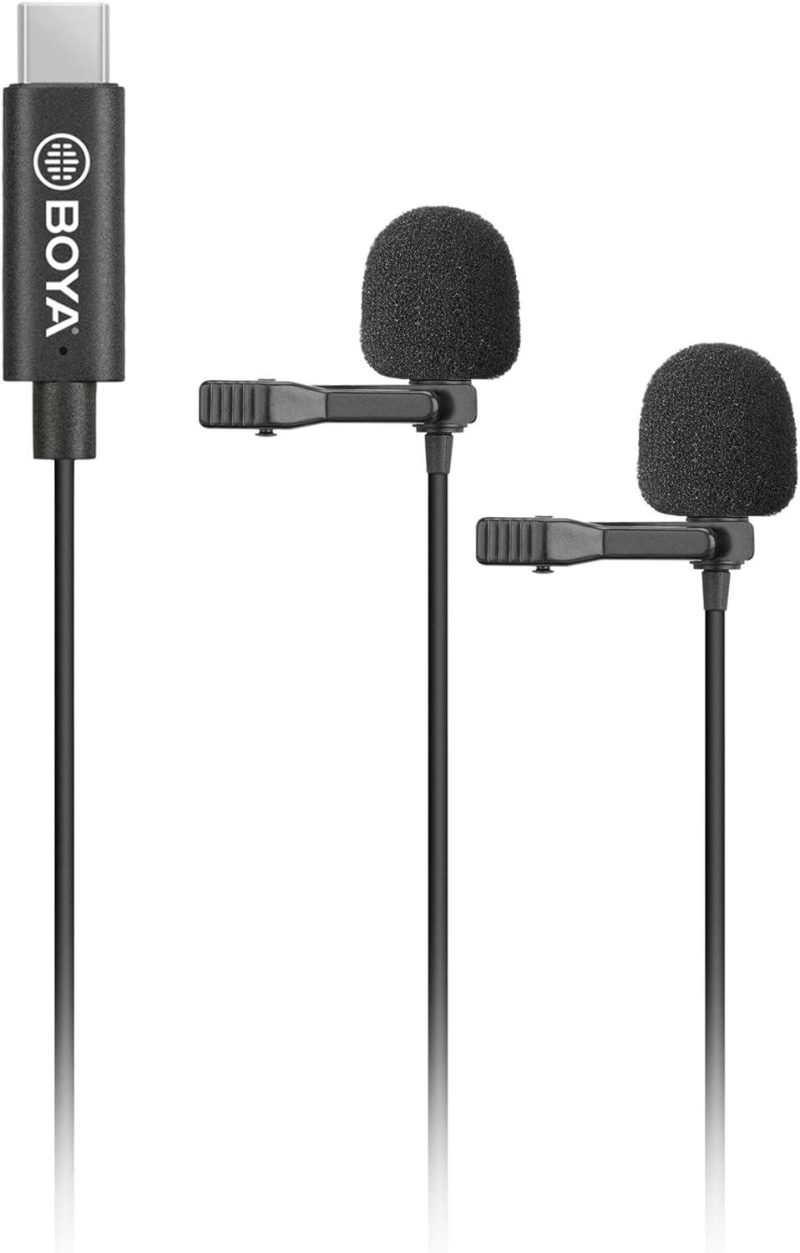 Double Micros cravate pour appareil Android type C Boya BY M3D