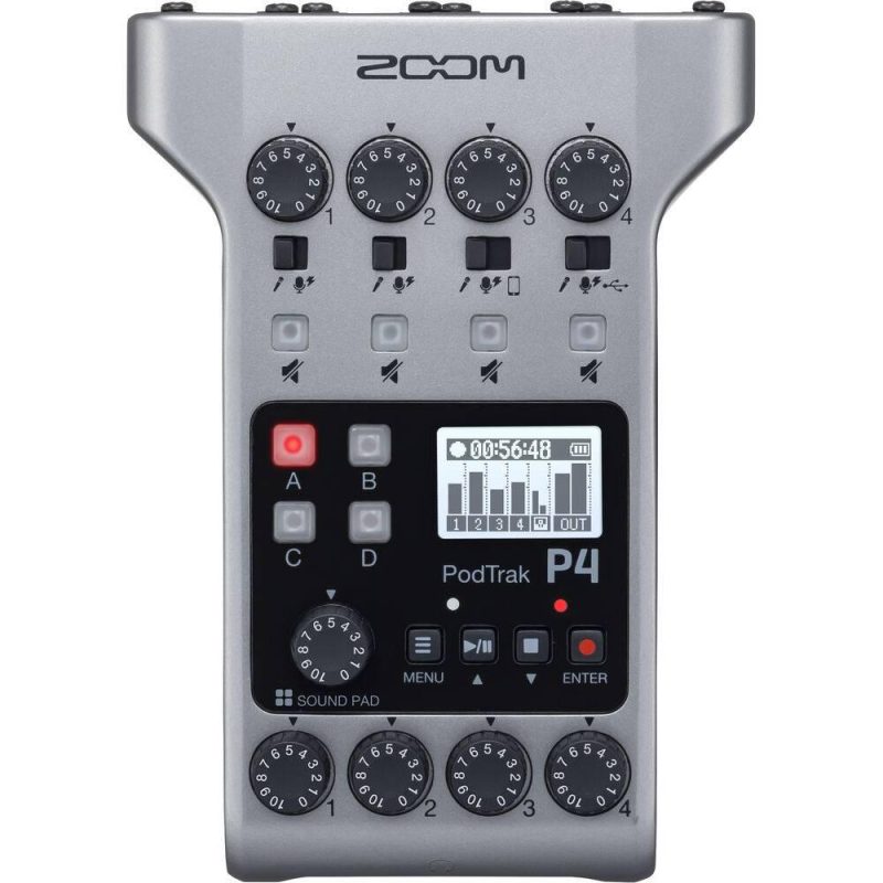 Enregistreur de podcast multipiste portable Zoom PodTrak P4 2