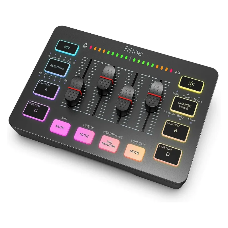 FIFINEAmpliGameSC3GamingAudioMixer