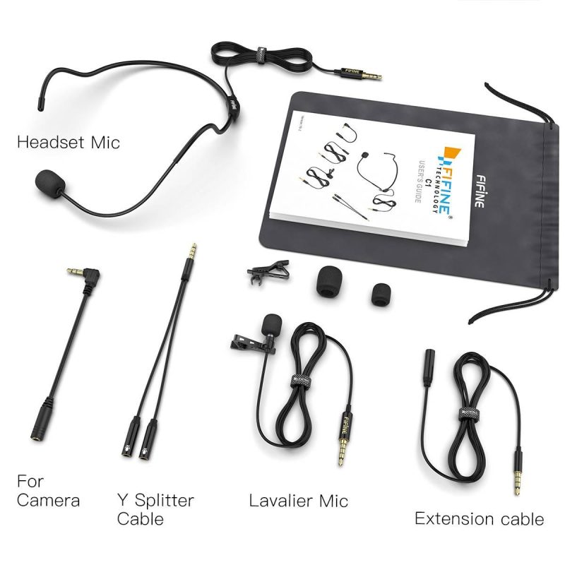 Microphone Cravate Serre Tete FIFINE C1 pour smartphone appareil photo et PC 3