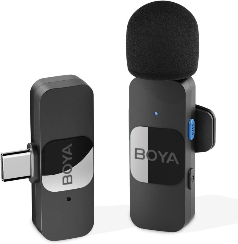 Microphone omnidirectionnel cravate sans fil USB C pour Smartphone Android BY V10