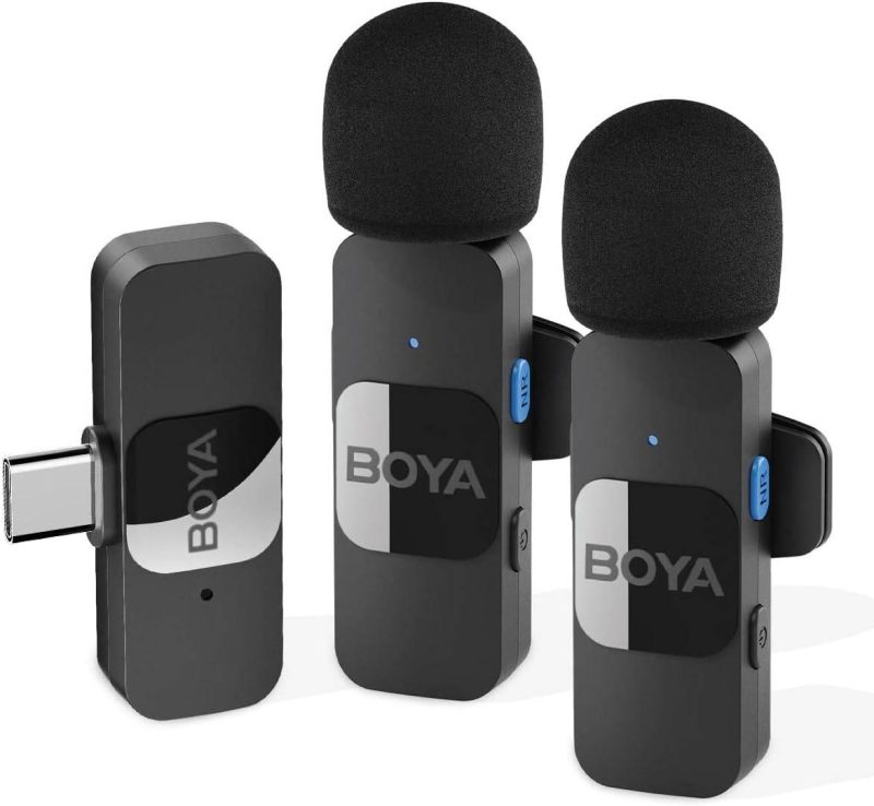 Microphone omnidirectionnel cravate sans fil USB C pour Smartphone Android BY V20