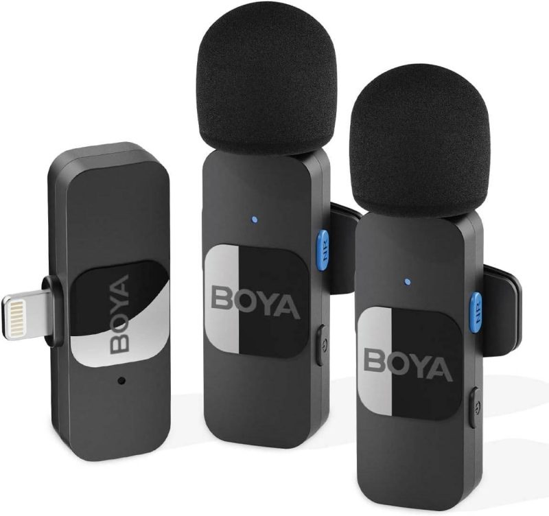 Microphone omnidirectionnel cravate sans fil pour iPhone iPad et Mac BOYA BY V2