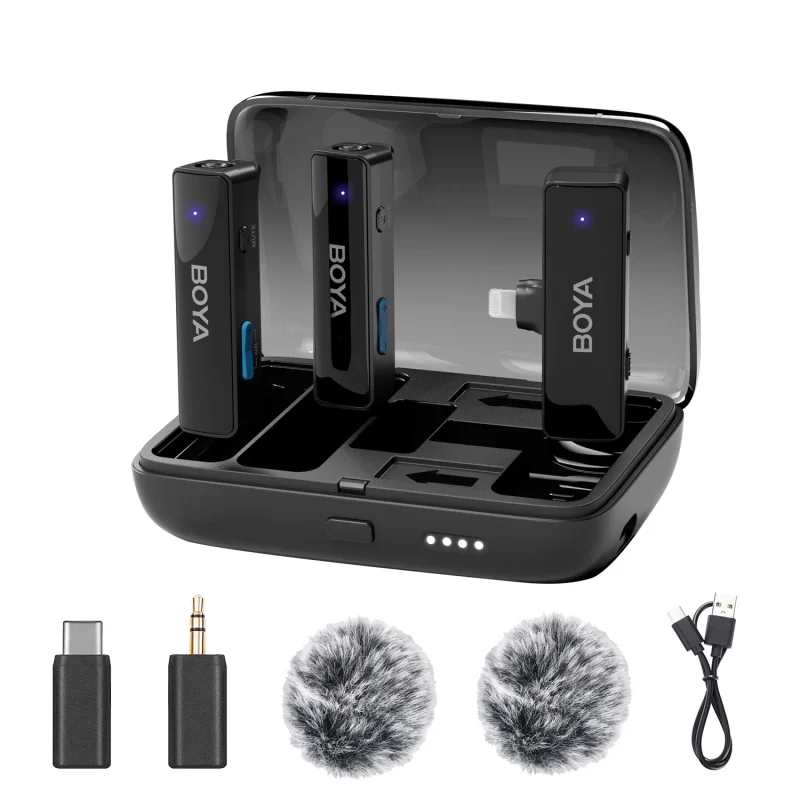 Boya BOYALINK Microphone audio sans fil Lavalier pour iPhone Android camera