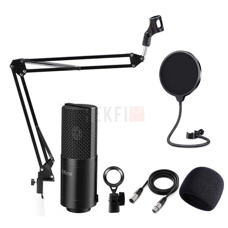 Fifine K669C Microphone Studio avec Filtre Anti Pop et Bras Amovible