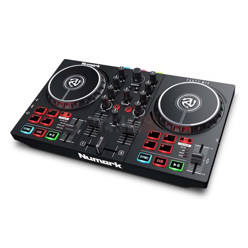Numark Party Mix II – Platine DJ avec lumieres LED carte son et table de mixage DJ