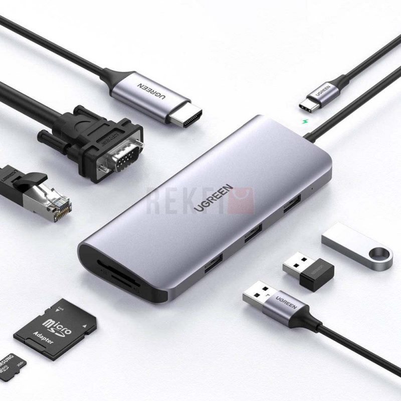 Adaptateur HUB Ugreen 10 in 1 hdmi vga rj45