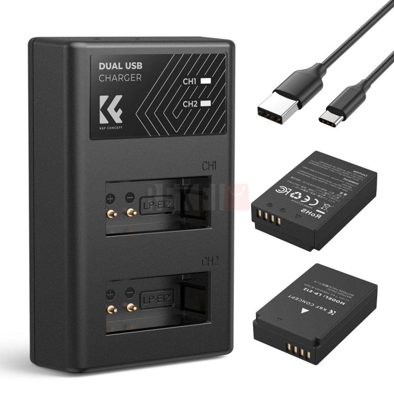 KF Concept LP E12 Kit 2 batteries et chargeur avec a double emplacement 1