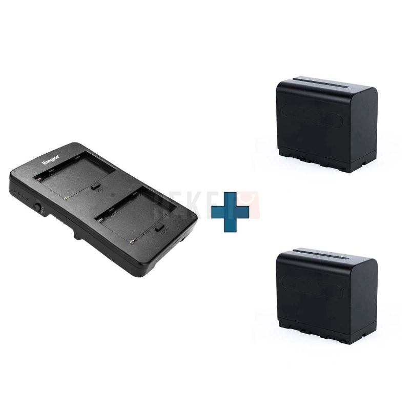 Kit Convertisseur de Batterie NP F vers V Mount 2 Batteries NP F970