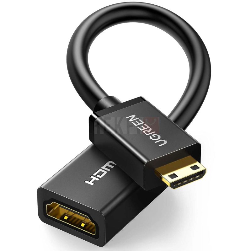UGREEN Adaptateur Cable Mini HDMI Male vers HDMI Femelle 4K 60Hz 18Gpbs 3D Ethernet Arc 1