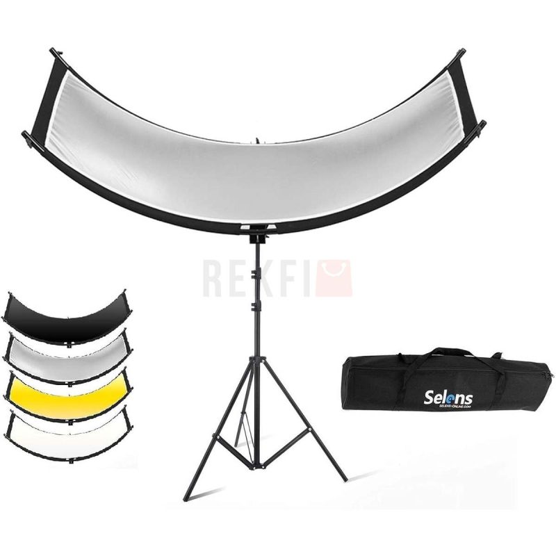 Selens Reflecteur 4 en 1 – 60 x 180 cm – Reflecteur incurve en U pour studio photo video