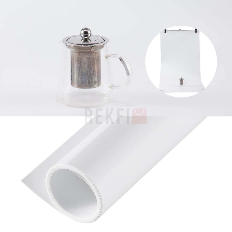 Selens Toile de fond Vinyle PVC impermeable et double face 68 x 130 cm ideale pour studio photo Blanc
