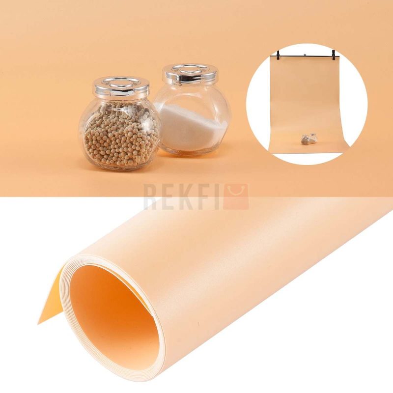 Toile de fond Vinyle PVC impermeable et double face 68 x 130 cm ideale pour studio photo Jaune Orange