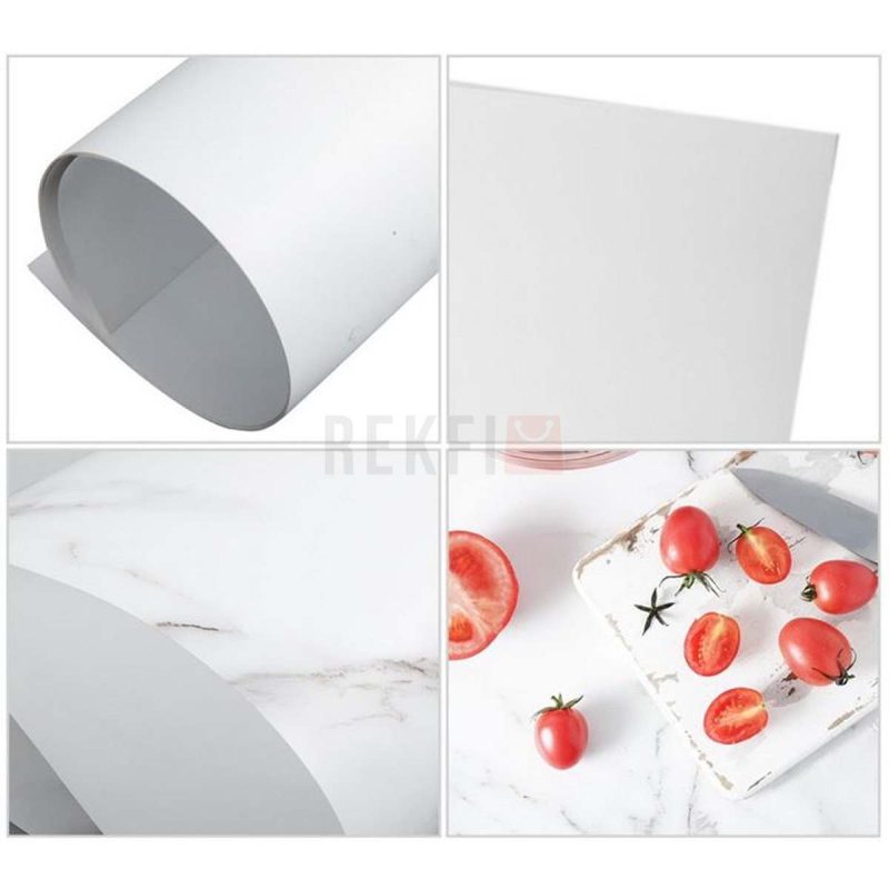 Toile de fond en PVC marbre blanc ideale pour photographie de produits alimentaires et accessoires de bijoux 6090cm 4
