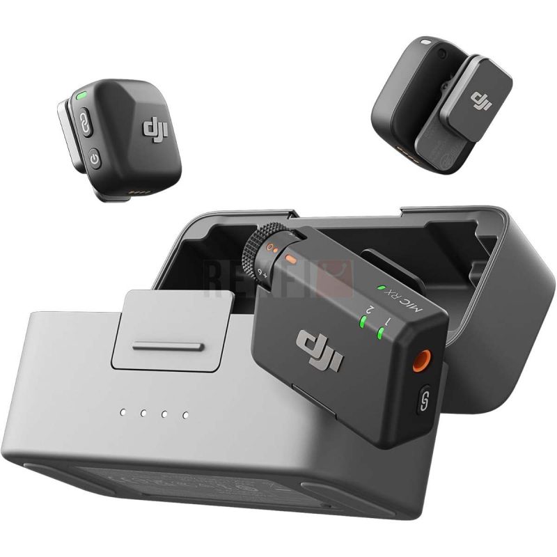 Microphone Cravate DJI Mic Mini 2 TX 1 RX Boitier de Recharge Ultra leger Audio de HQ 48 h dUtilisation Annulation du Bruit Limite Auto