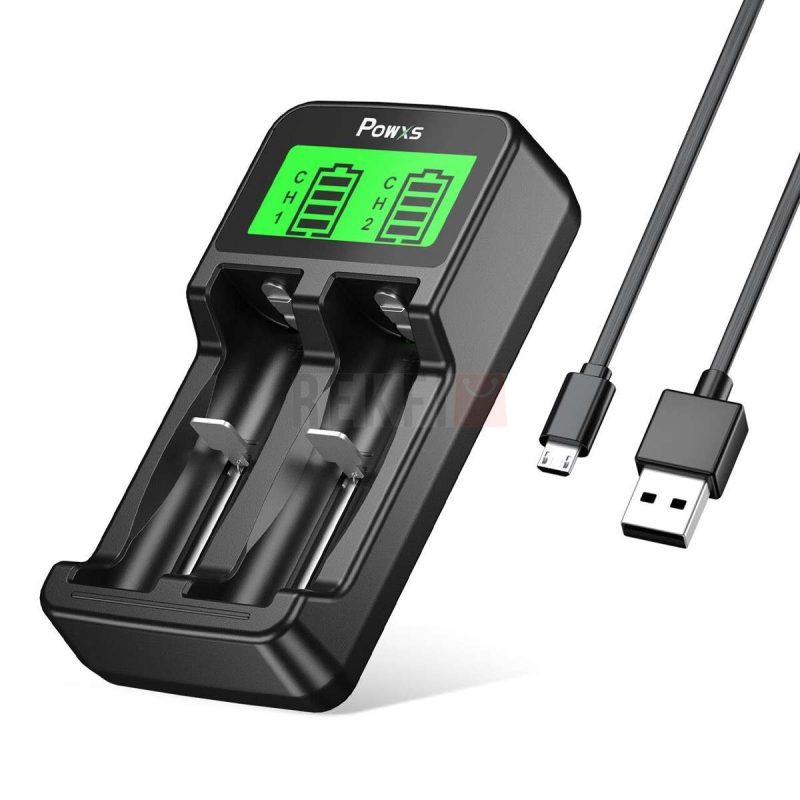 POWXS SW 2 Chargeur universel 2 baies de batteries Lithium pour 3.7V Ni MHNi CD Rechargeables