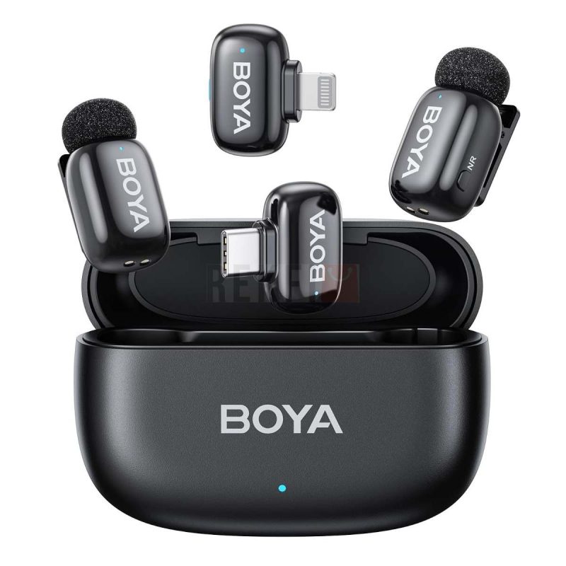 Boyamini Micro Cravate sans Fil USB C Lightning2TX1RX Certifie MFi Ultra leger Reduction du Bruit 30H dAutonomie – Ideal pour Android iPhone iPad TikTok Vlogging