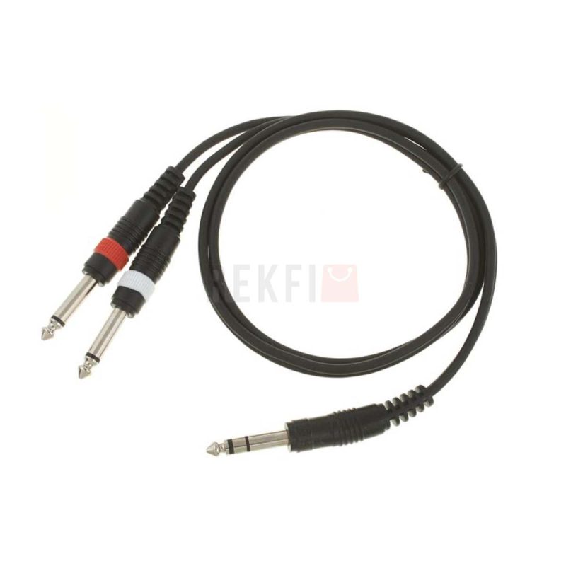 Cable Insert Audio YPP2010 – Jack TRS 635 mm vers 2 Jack TS Mono 635 mm pour Console et Processeur dEffets