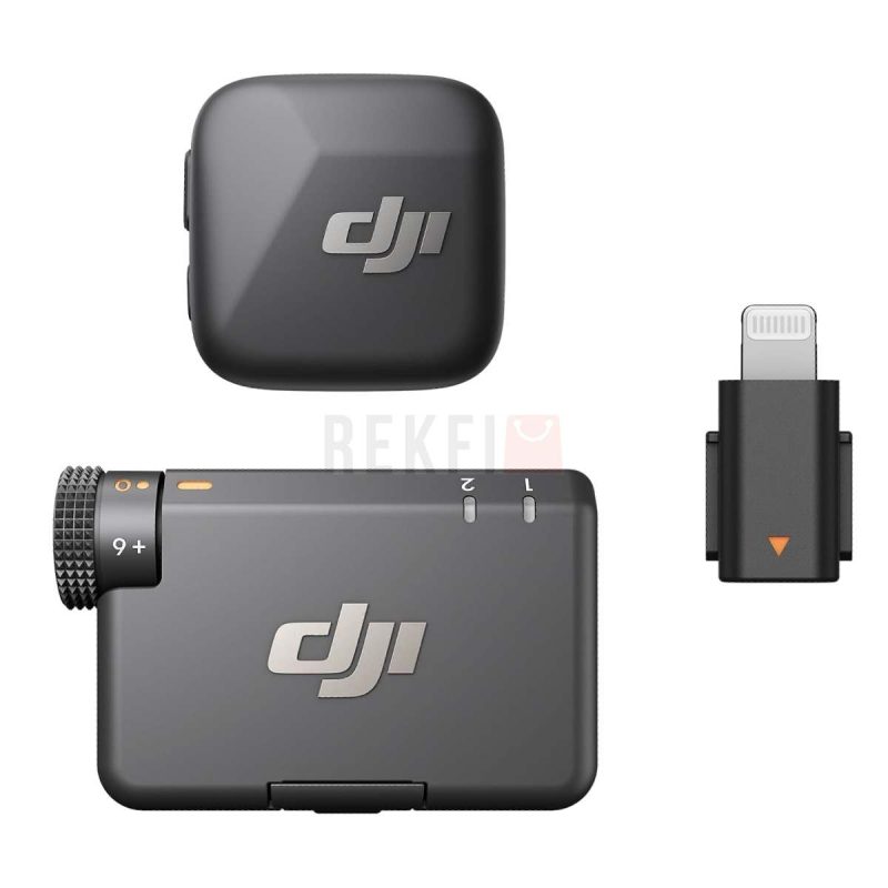 DJI Mic Mini 1 TX 1 RX Adaptateur pour Iphone Lightning Ultra leger Audio de HQ 48 h dUtilisation Annulation du Bruit Limite Auto Microphone Sans Fil