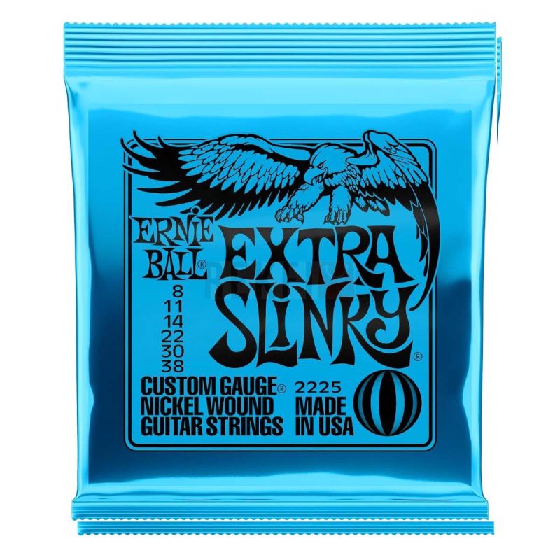 Ernie Ball 2225 Extra Slinky – Cordes Guitare Electrique Nickel Calibre 8 38