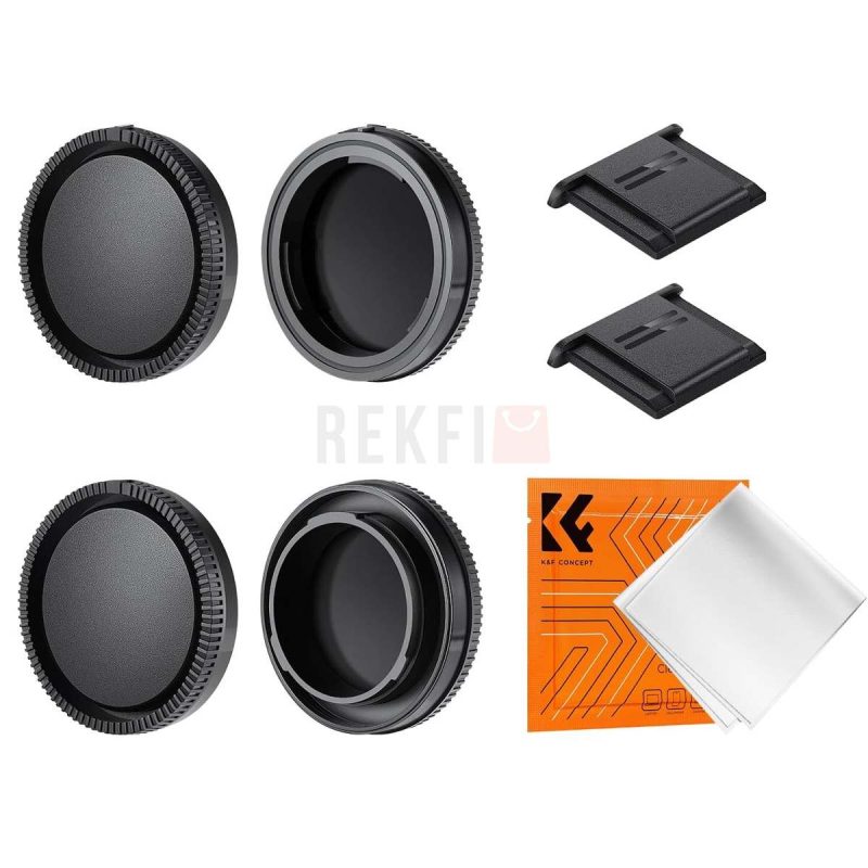 KF Concept Kit 7 en 1 Cache Boitier Bouchon Objectif Griffe Flash pour Sony E Mount A6700A6600A6500A6400A6300A6100A6000A5100A5000A7CA7RNEX 6ZVE10 II et etc