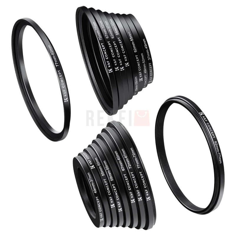 KF Concept SKU0629 – Kit Complet de 18 Bagues dAdaptation pour Filtres Photo Step Up Step Down