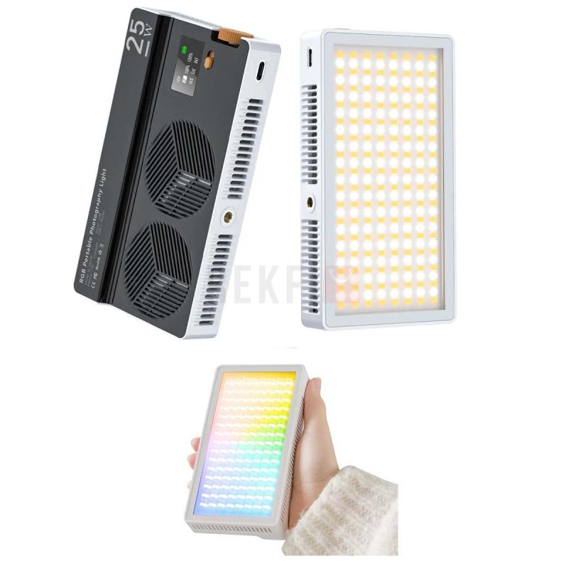Mamen SL PB25R RGB LED Video 25W avec Diffuseur – Eclairage Bicolore RGB 2500K–9000K USB C PD CRI 97 Portable pour PhotoVideo