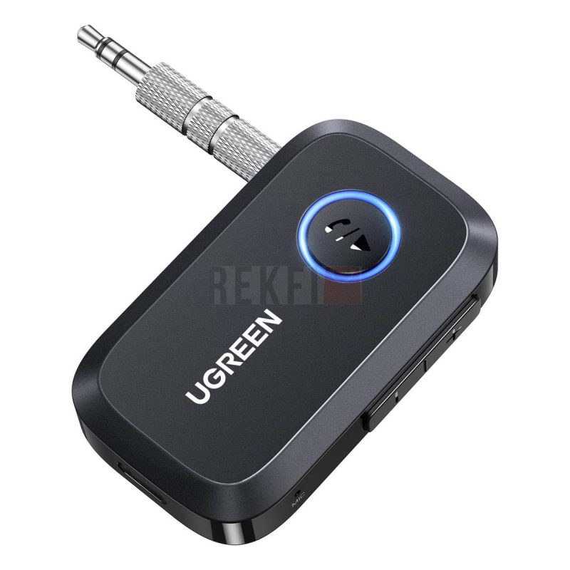 UGREEN 90748 Recepteur Bluetooth 5.4 AUX Jack 3.5mm avec Micro Integre – Adaptateur Audio Voiture Casque Noir