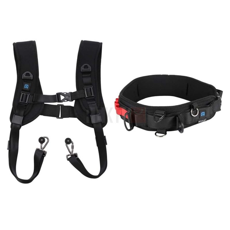 Harnais de Transport Double Appareil Photo PULUZ PKT3060 AR – Sangle Epaule Ceinture pour DSLRSLR