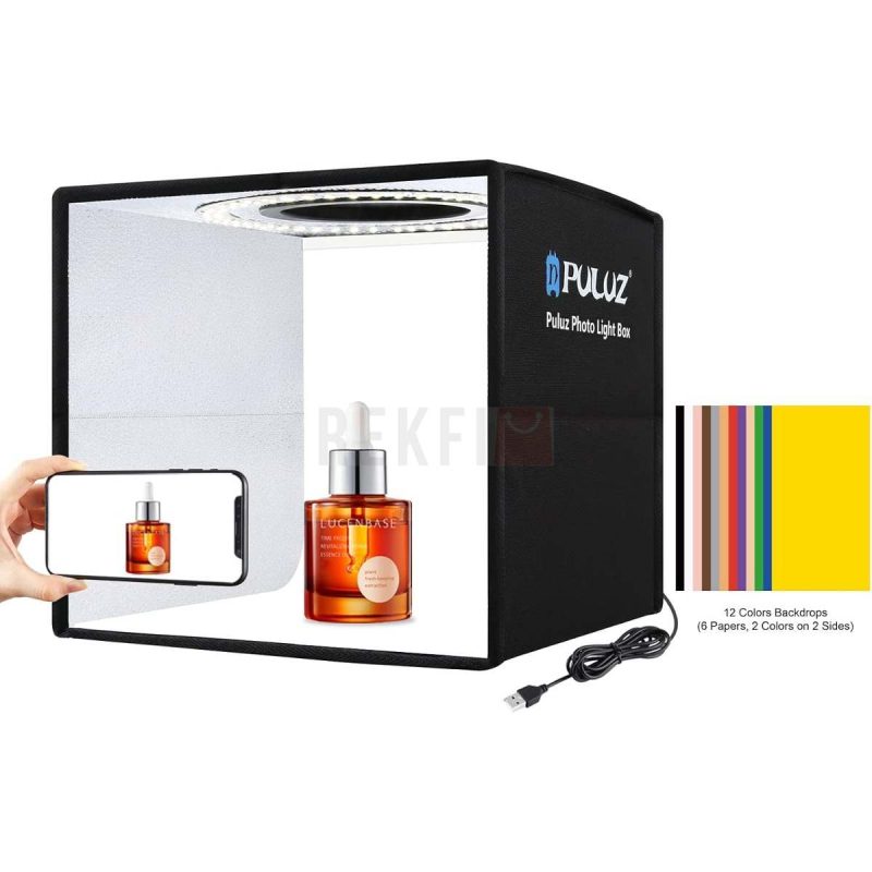 Mini Studio Photo Portable PULUZ 25cm Tente Lumineuse LED 96pcs 6 Fonds Double Face12 Couleurs