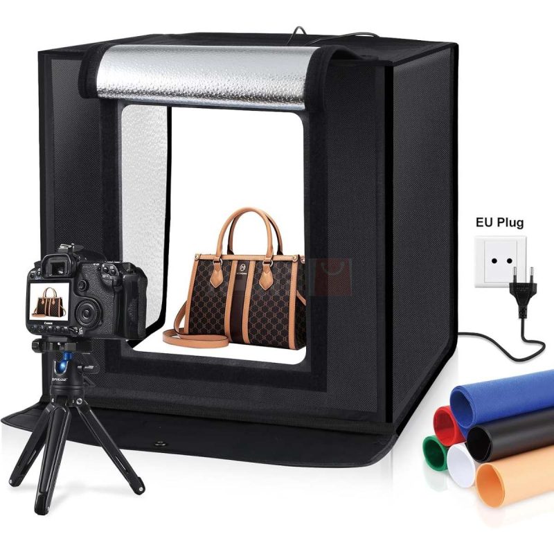 PULUZ Studio Photo Box Portable 40x40cm – Kit Eclairage LED avec 6 Fonds Couleurs