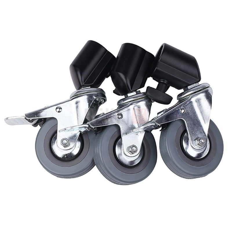 Selens JL22 – Lot de 3 Roues Pivotantes avec Frein pour Support C Stand Studio PhotoVideo