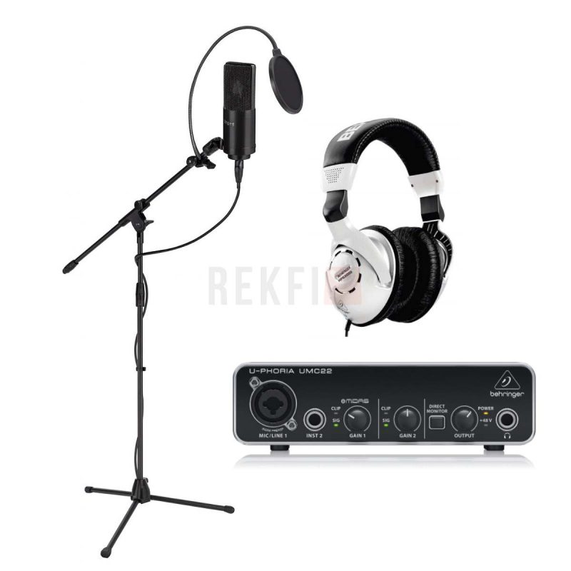 Ensemble Studio microphone Fifine K669C carte son Behringer Umc 22 Casque Studio Professionnel Behringer