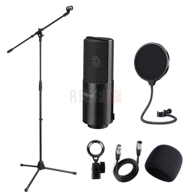 Fifine K669C Microphone Studio avec Filtre Anti Pop et Trepied