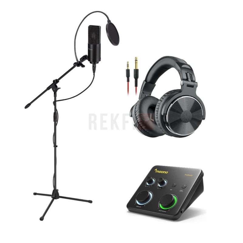 Pack Studio Complet Micro XLR Fifine K669C Carte Son Maono PS22 Lite Casque OneOdio PRO 10 – Microphone Interface Audio Monitoring