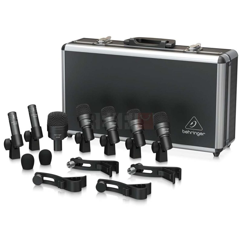 Behringer BC1200 – Kit 7 Micros Professionnels pour Batterie Studio et Concert avec Mallette et Accessoires