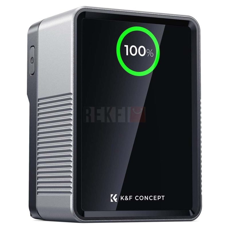 KF Concept Batterie V Mount 99Wh – Mini Batterie V Lock 14.8V6700mAh avec Charge Rapide 100W PD DCD TapUSB CUSB A Ecran TFT pour Cameras et Moniteurs