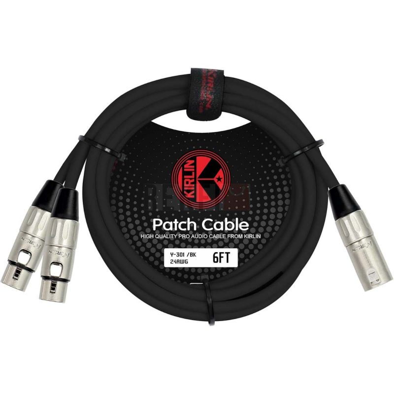 Kirlin Y 301 06 BK – Cable Y de Patch 1 XLR Male vers 2 XLR Femelles 18 m Cuivre OFC Blinde Qualite Pro pour Studio et Sono 1