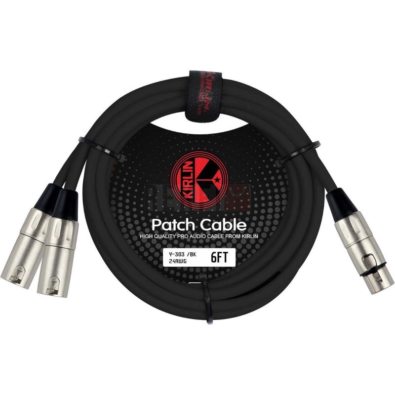Kirlin Y 303 06ft BK – Cable Y de Patch 1 XLR Femelle vers 2 XLR Males 18 m Cuivre OFC Blinde Qualite Pro Studio et Sono