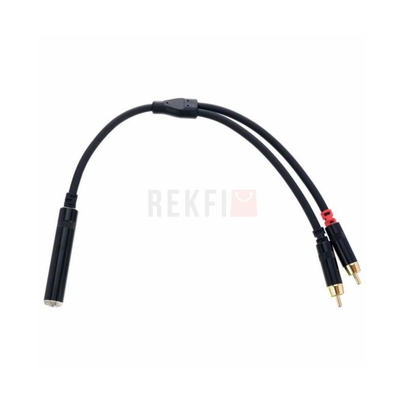 Pro Snake TPY 2003 SBRR – Cable Adaptateur Y Audio 2x RCA Males vers 1x Jack 63 mm Femelle Stereo Cuivre OFC Blinde Qualite Pro Studio Hi Fi