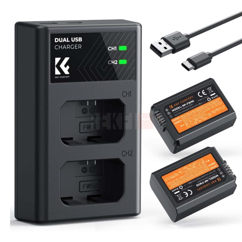 KF Concept LP E17 – Kit 2 Batteries Rechargeables Chargeur Double USB pour Canon EOS RP Rebel T8i T7i SL3 M6 200D 750D 800D 77D 8000D
