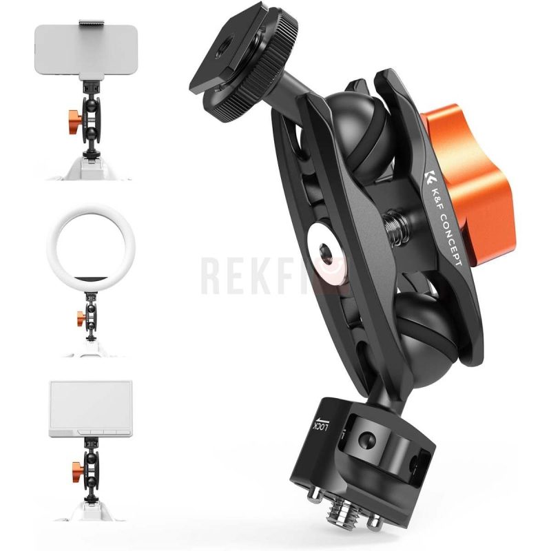 KF Concept MS27 – Bras Magique avec Cold Shoe et Double Rotule 360° Support 1422 pour Moniteur Microphone Lumiere LED et Accessoires PhotoVideo