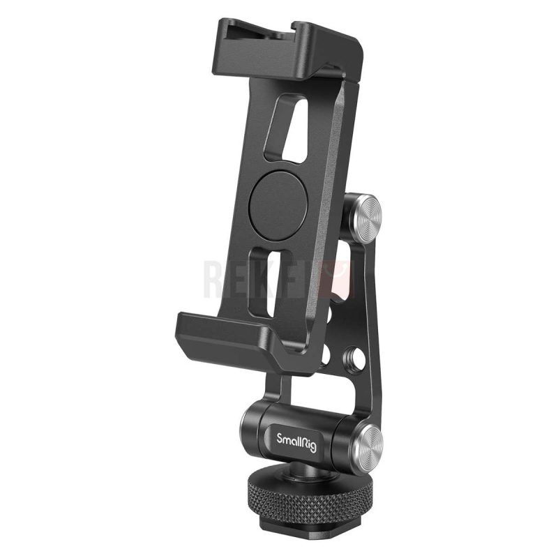 SmallRig 4382 – Support de Telephone en Metal Universel avec Cold Shoe et Reglage Multi Angles pour Trepied Vlog et Video Mobile