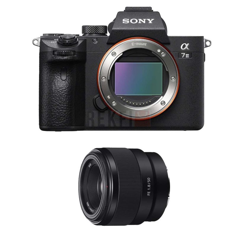 Sony Alpha 7 III FE 50mm f1.8 – Kit Hybride Plein Format 4K Ultra Polyvalent Autofocus 693 Points Eye AF Bokeh Lumineux pour Portraits et Video Pro