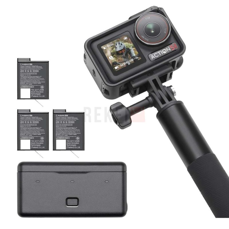 DJI Osmo Action 5 Pro Bundle Aventure – Camera dAction 4K 120fps avec Capteur 11322 Stabilisation 360° Double Ecran OLED et 3 Batteries pour Vlog et Voyage
