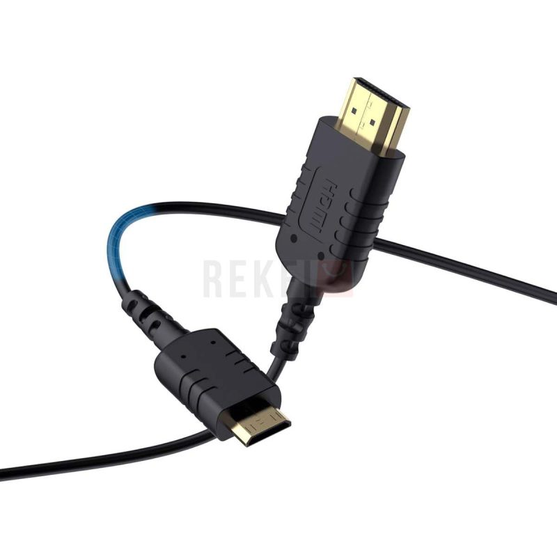 FEELWORLD Cable Mini HDMI vers HDMI Ultra Fin 4K – Cable HDMI 2.0 Haute Vitesse 18 Gbps 4K@60Hz HDR 3D Ultra Leger et Flexible pour Camera Moniteur et Camescope 45 cm