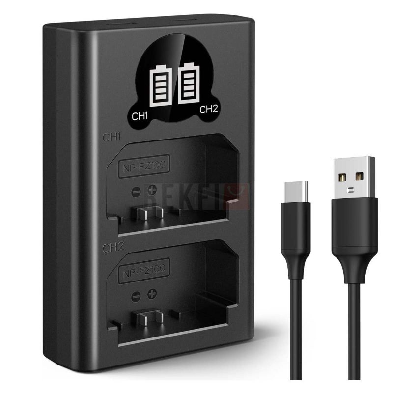 KF CONCEPT NP FZ100 Chargeur Double USB C avec Ecran LCD pour Sony A7 III A7R III A7 IV FX3 FX30 – Recharge Rapide