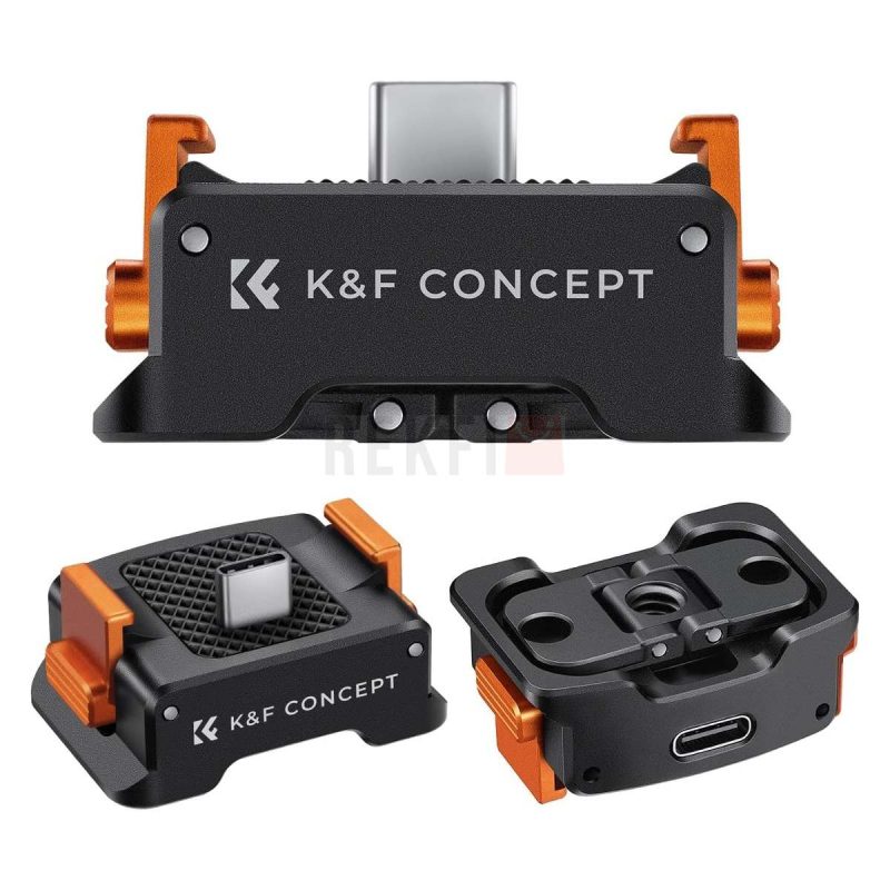 KF Concept Support Adaptateur de Charge avec Plateau Rapide en L pour DJI Osmo Pocket 3 – Support Magnetique en T Fixation Universelle et Recharge Type C SKU.2283